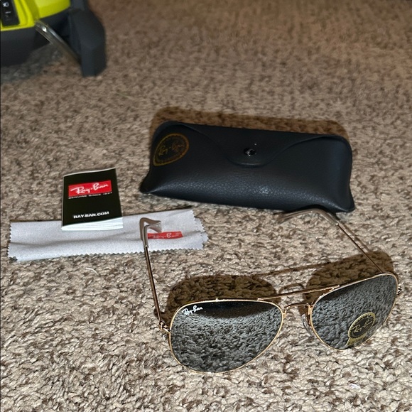 Ray-Ban Accessories - Ray-Ban Gold Frame Sunglasses with Black Case